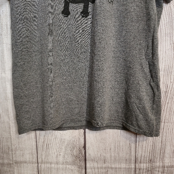 Womens, Heather Gray, Graphic T-Shirt "Look Im A Hooman" Cat, Size : Large - Picture 5 of 7